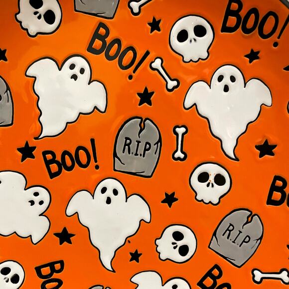 Eli + Ana MELTON GHOST Dinner Plate Set of 4 Ceramic Halloween BOO RIP New - Picture 14 of 15